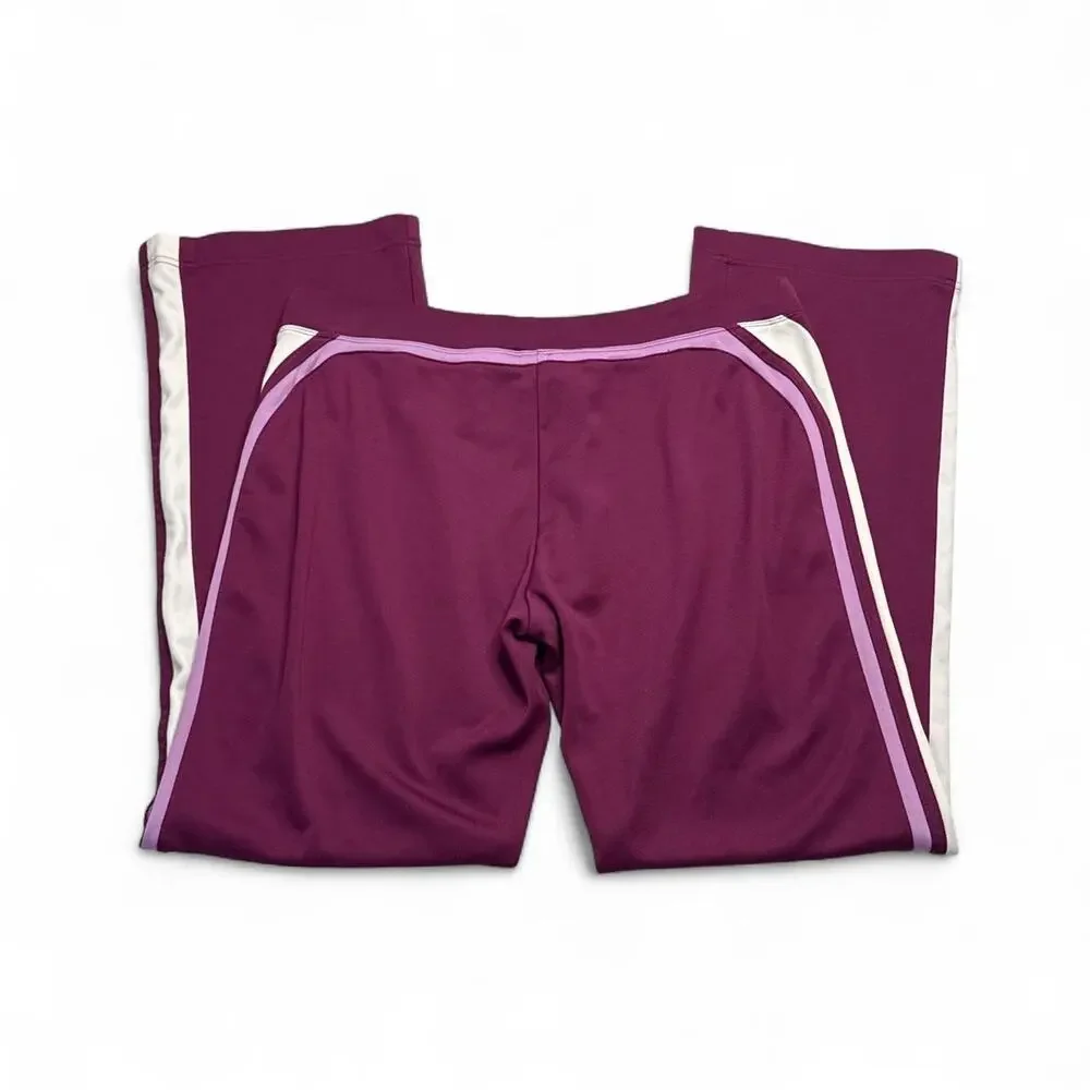 Vintage Nike LowRise Flared Purple & White Striped lightweight sweatpants large